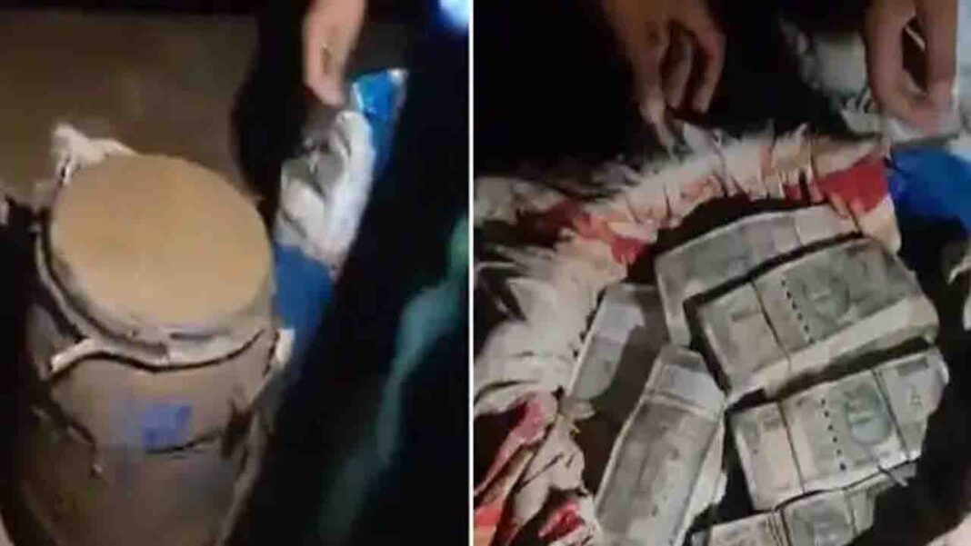 **प्रयागराज में जमीन के नीचे मिला करोड़ों का कैश! 3 नीले ड्रमों में भरे थे ₹500 के नोट, एक हिरासत में**